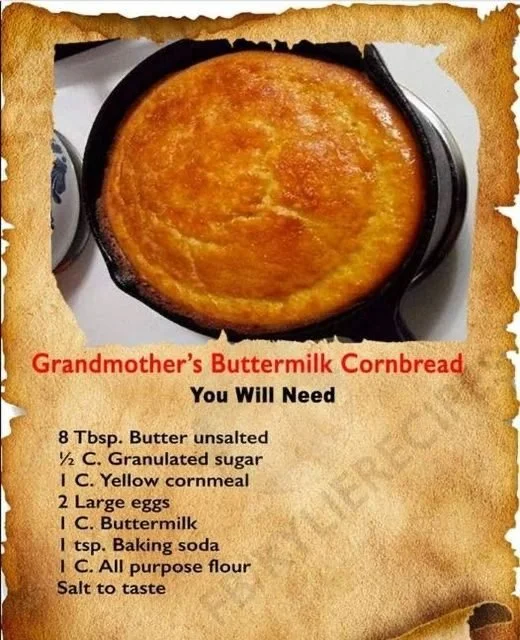 Slice of Grandmother's Buttermilk Cornbread on a rustic wooden table