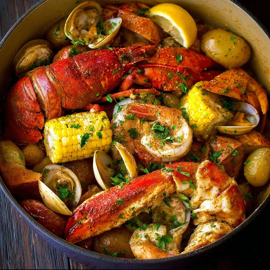 Herb Butter Roasted Chicken with potatoes and carrots on a platter