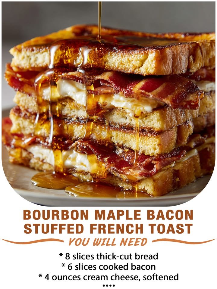 Bourbon Maple Bacon Stuffed French Toast
