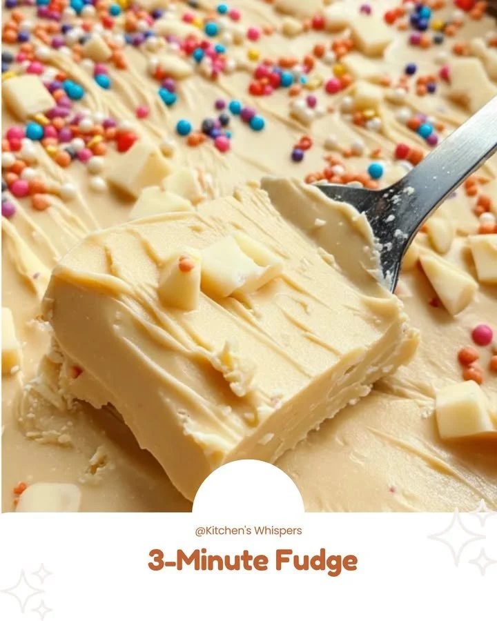 Quick and easy 3-minute fudge recipe with ingredients and finished treat