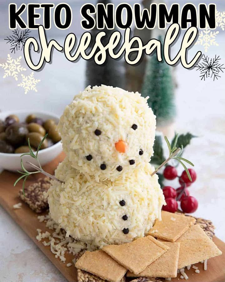 Keto Snowman Cheeseball