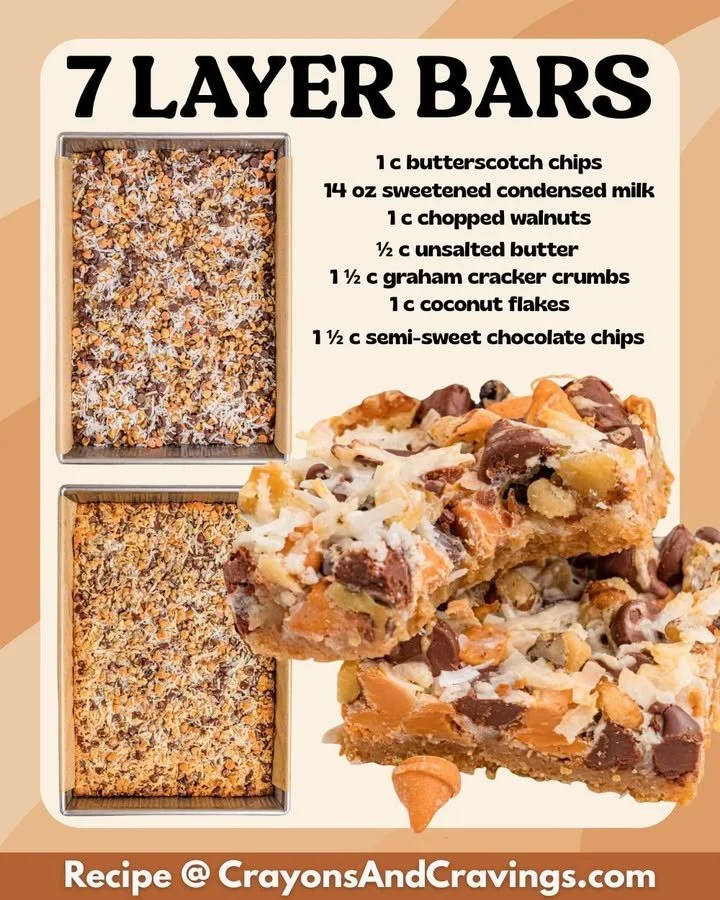 Delicious 7 layer bars also known as Magic Cookie Bars topped with chocolate and coconut