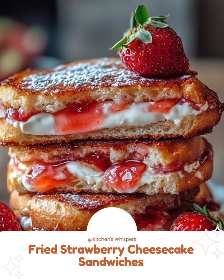 Fried Strawberry Cheesecake Sandwiches