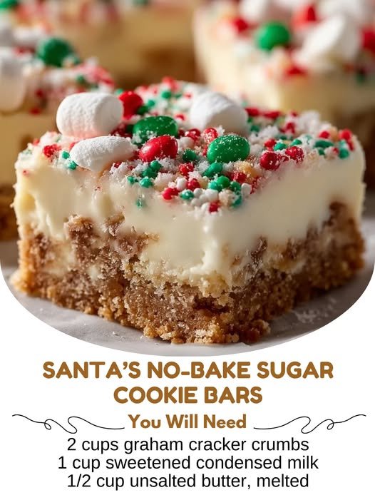 Santa’s No-Bake Sugar Cookie Bars