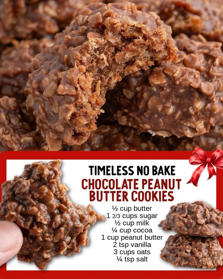 Chocolate Peanut Butter No-Bake Cookies