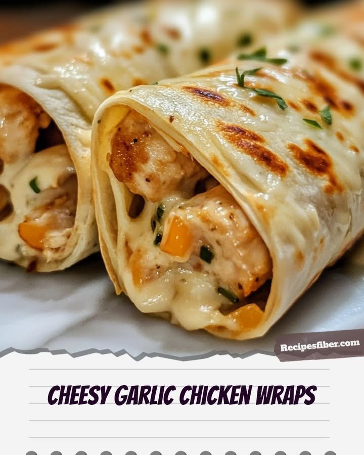 Cheesy Garlic Chicken Wraps