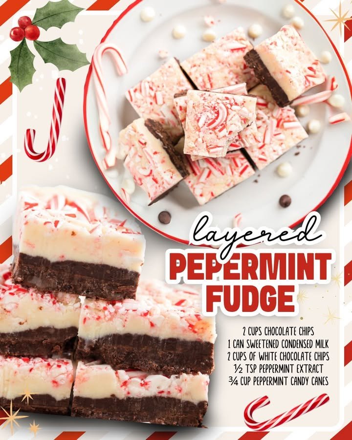 Layered Peppermint Fudge