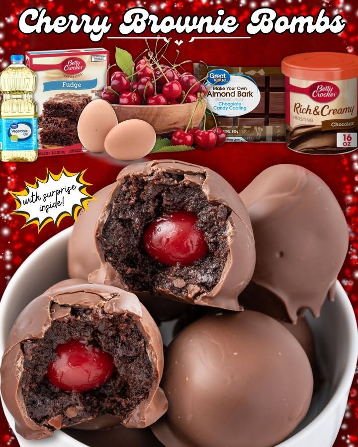 Cherry Brownie Bombs
