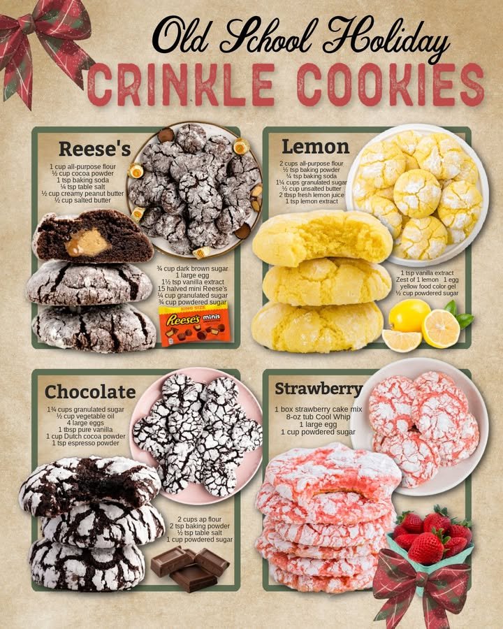 Old school holiday crinkle cookies