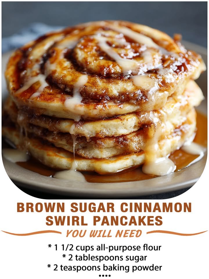 Brown Sugar Cinnamon Swirl Pancakes