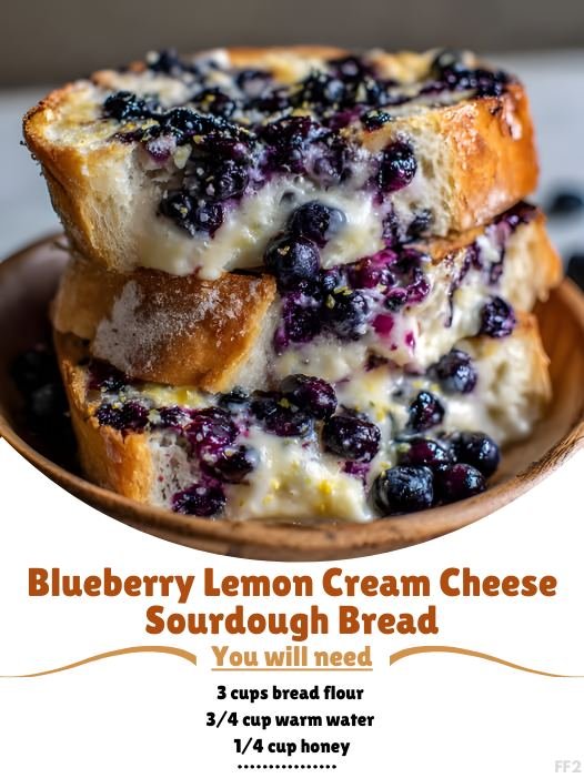 Blueberry Lemon Cream Cheese Sourdough Bread