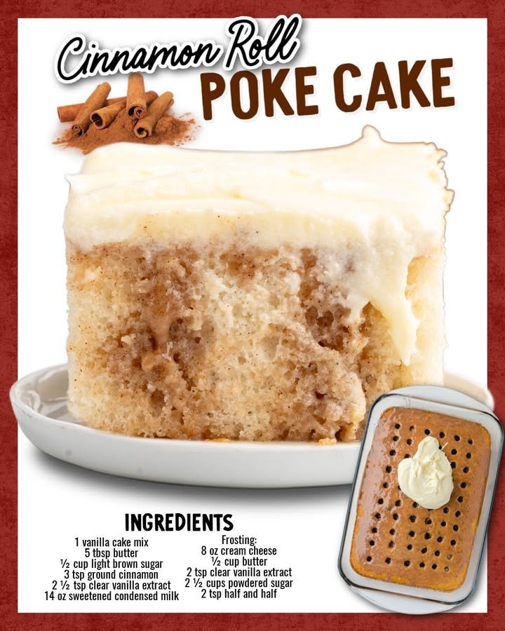 Cinnamon Roll Poke Cake