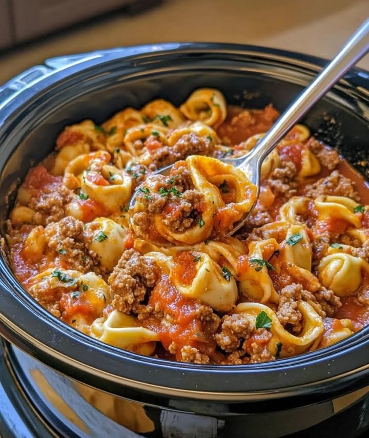 Slow Cooker Beefy Tortellini