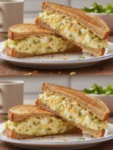 Creamy and flavorful egg salad served in a bowl with fresh herbs.