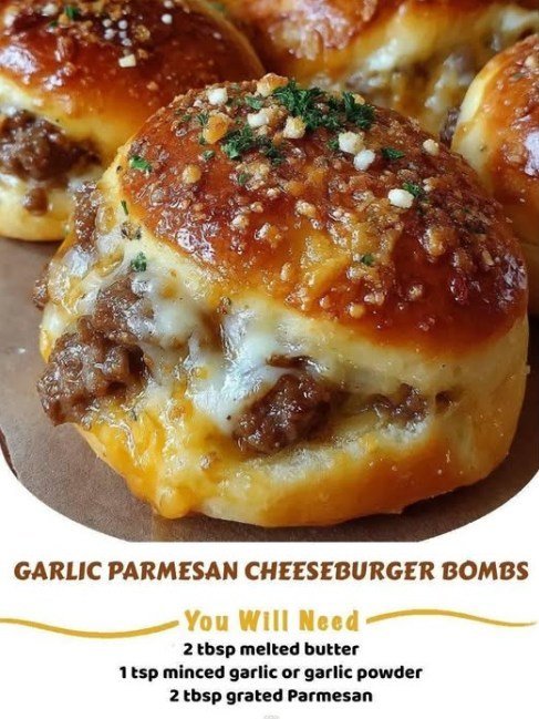 Garlic Parmesan Cheeseburger Bombs