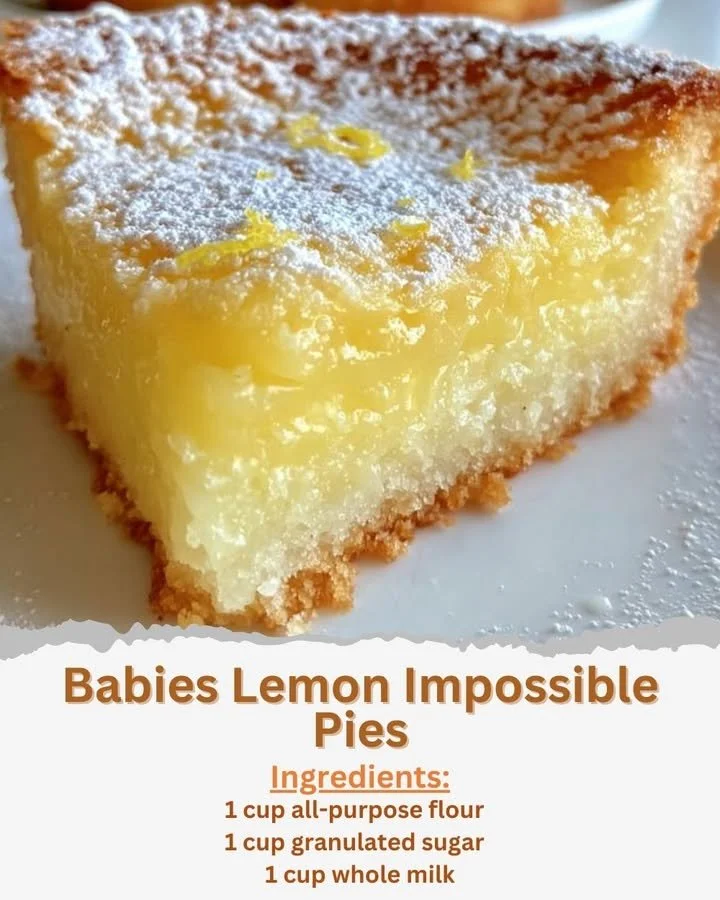Delicious Babies Lemon Impossible Pies with a tangy lemon filling