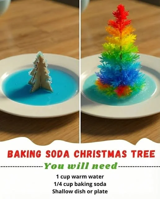 Decorative Baking Soda Christmas Tree for holiday celebrations