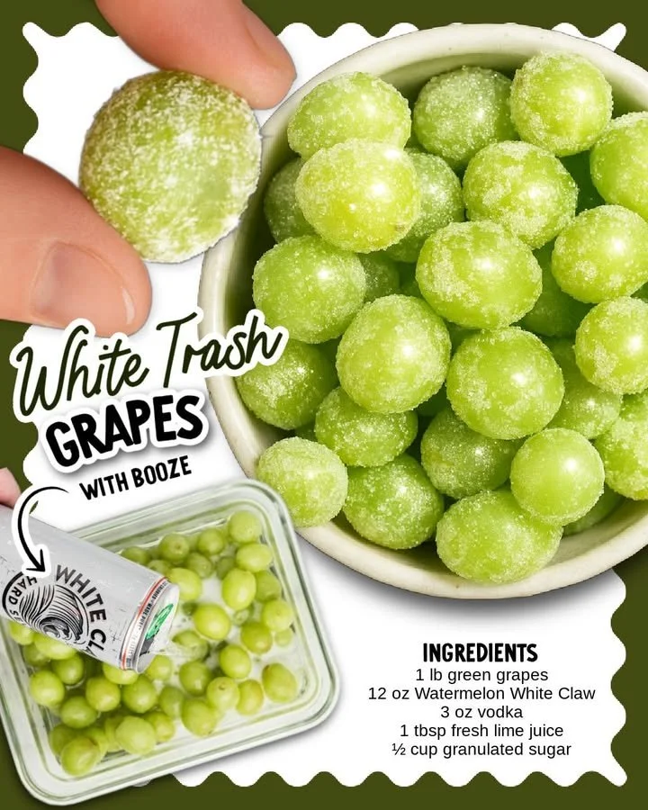 Boozy grapes infused with alcohol for a fun and festive treat.