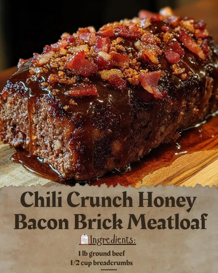Chili Crunch Honey Bacon Brick Meatloaf