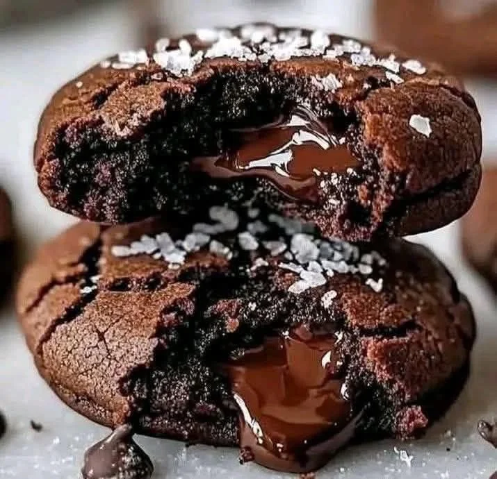 Chocolate Lava Cake Cookies with gooey chocolate centers and rich texture.