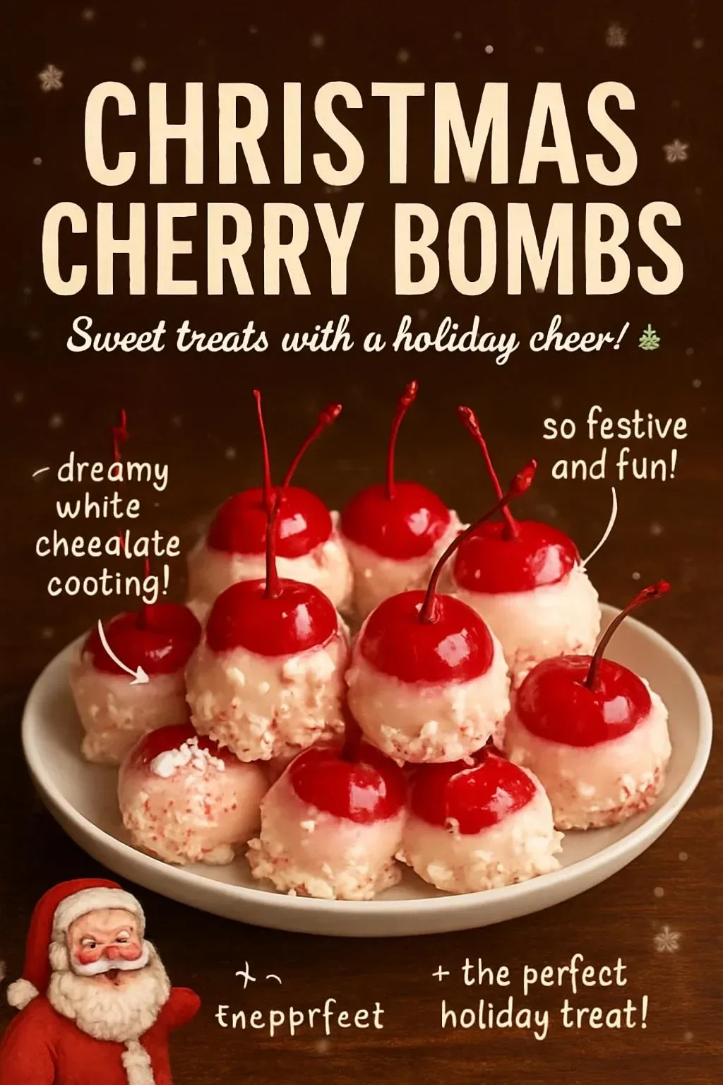 Festive Christmas Cherry Bombs decorated for holiday celebrations