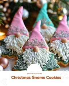 Delicious Christmas Gnome Cookies decorated for the holiday season