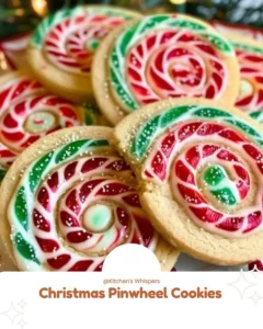Colorful Christmas Pinwheel Cookies arranged on a festive plate