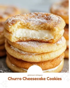 Churro Cheesecake Cookies stacked on a plate, drizzled with caramel.