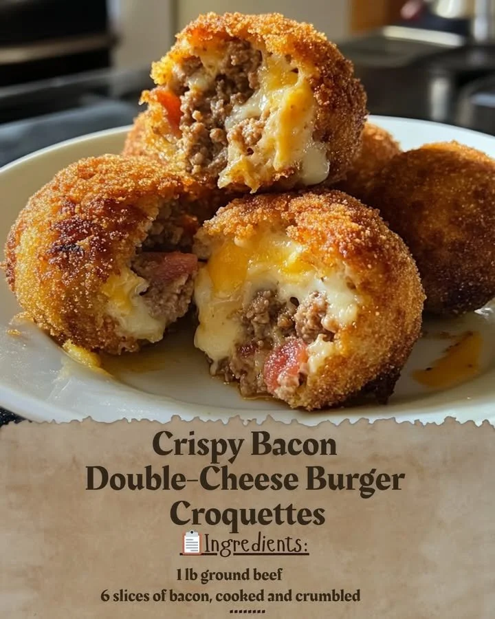 Crispy Bacon Double-Cheese Burger Croquettes