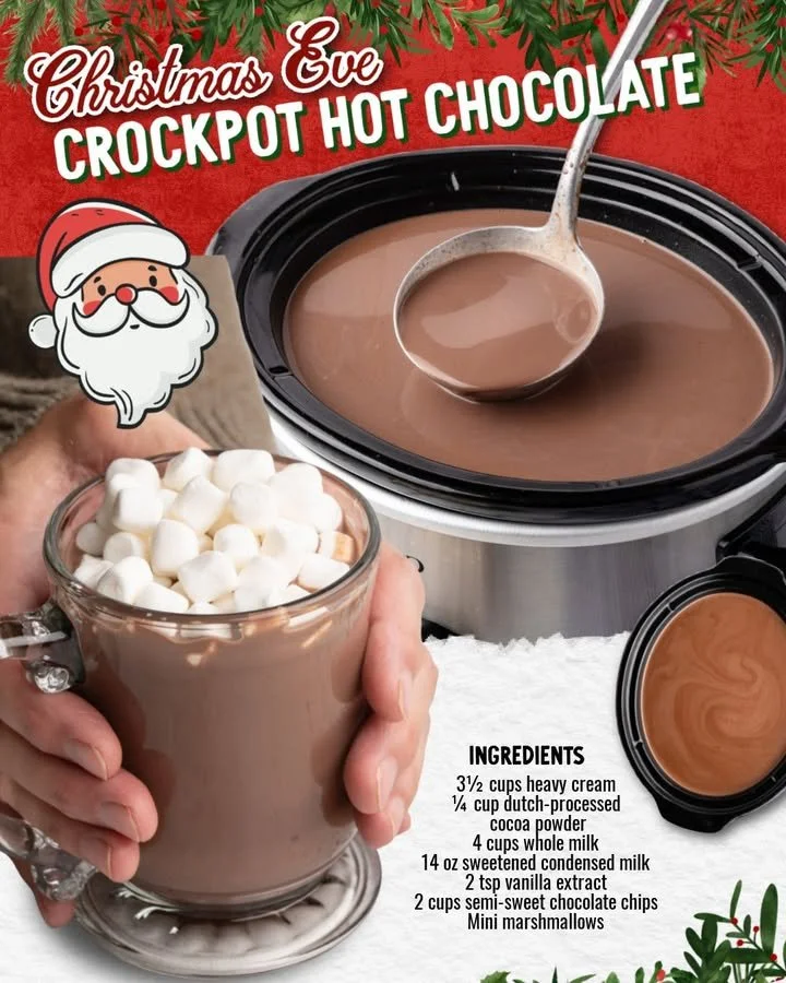 Delicious crockpot hot chocolate served in a cozy mug with whipped cream