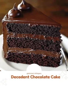A rich and decadent chocolate cake topped with dark chocolate ganache.