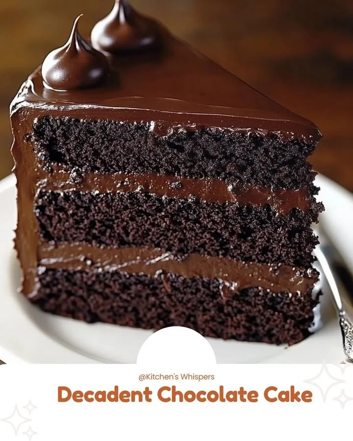 A rich and decadent chocolate cake topped with dark chocolate ganache.