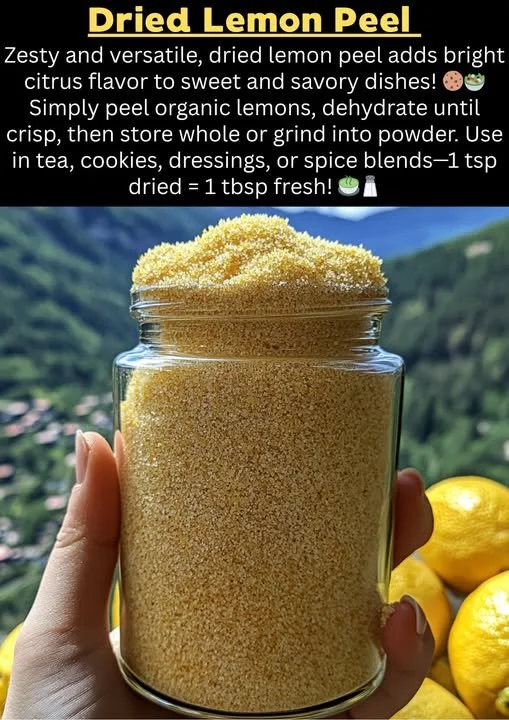 Dried lemon peel used in cooking and herbal remedies