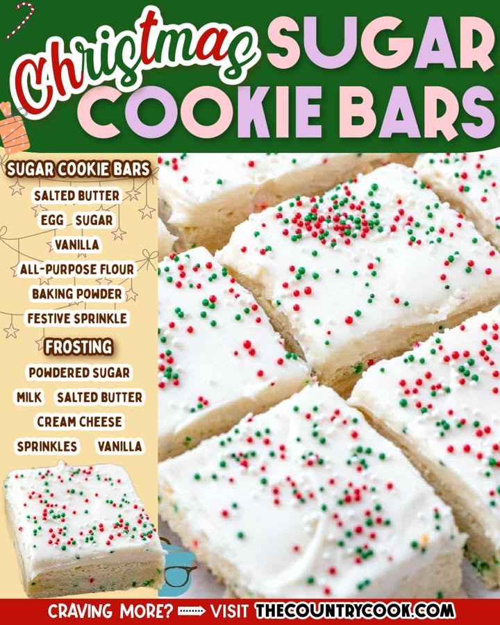 Holiday Sugar Cookie Bars