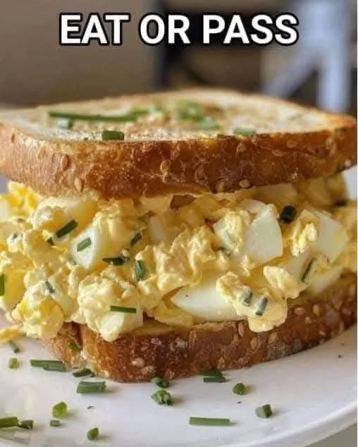 Delicious egg salad sandwich made with fresh ingredients