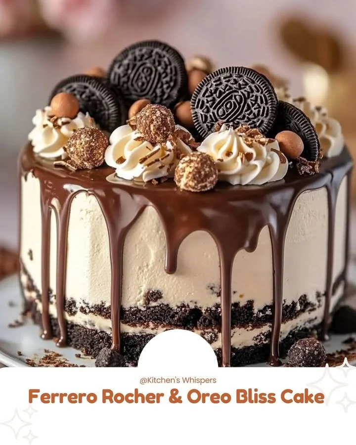 Delicious Ferrero Rocher and Oreo Bliss Cake with rich chocolate layers