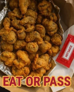 Plate of crispy fried chicken gizzards with dipping sauce