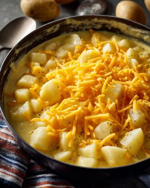A steaming bowl of Grandma's cold-weather staple, perfect for winter comfort.