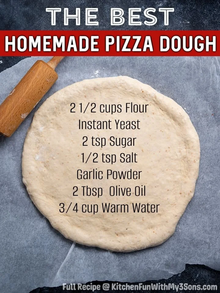 Homemade pizza dough ready for topping and baking