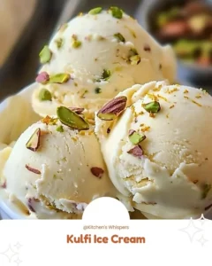 Delicious Kulfi Ice Cream in a colorful bowl garnished with nuts.