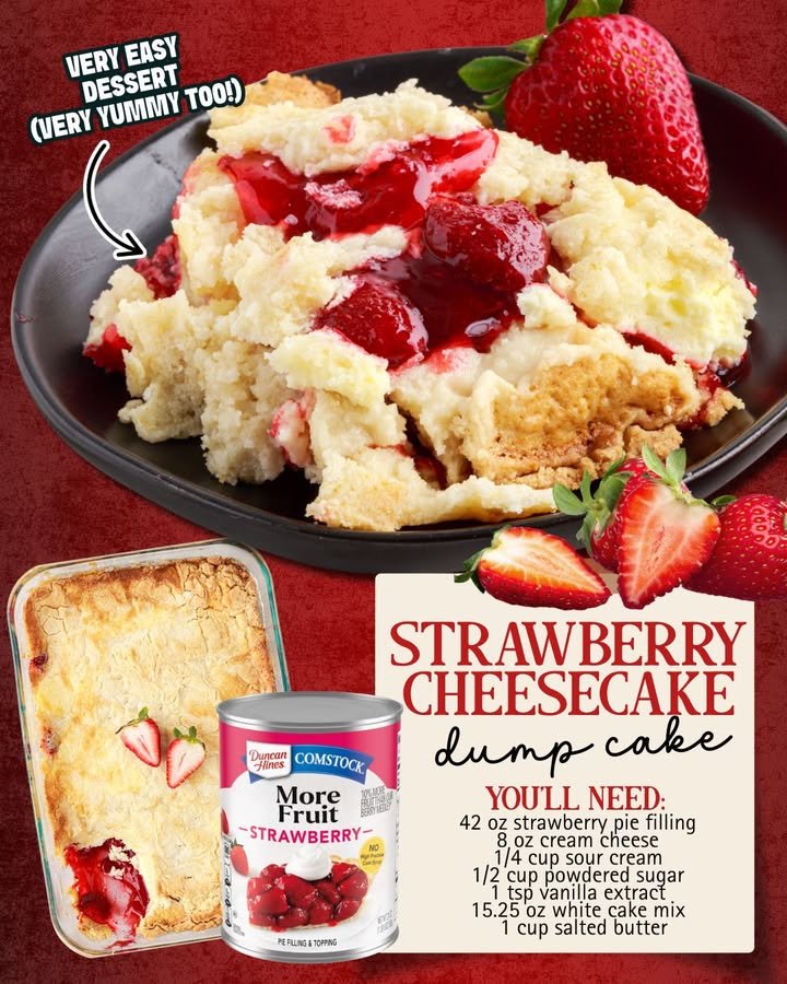 Strawberry Cheesecake Dump Cake