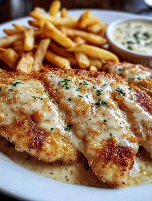Delicious Longhorn Steakhouse Parmesan Chicken served with sides