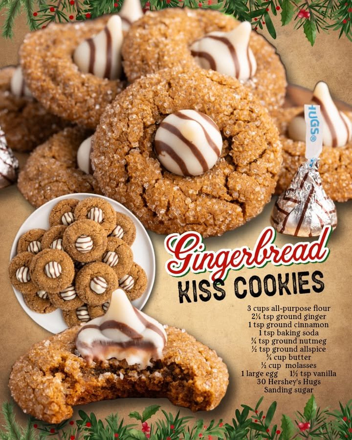 Gingerbread Kiss Cookies