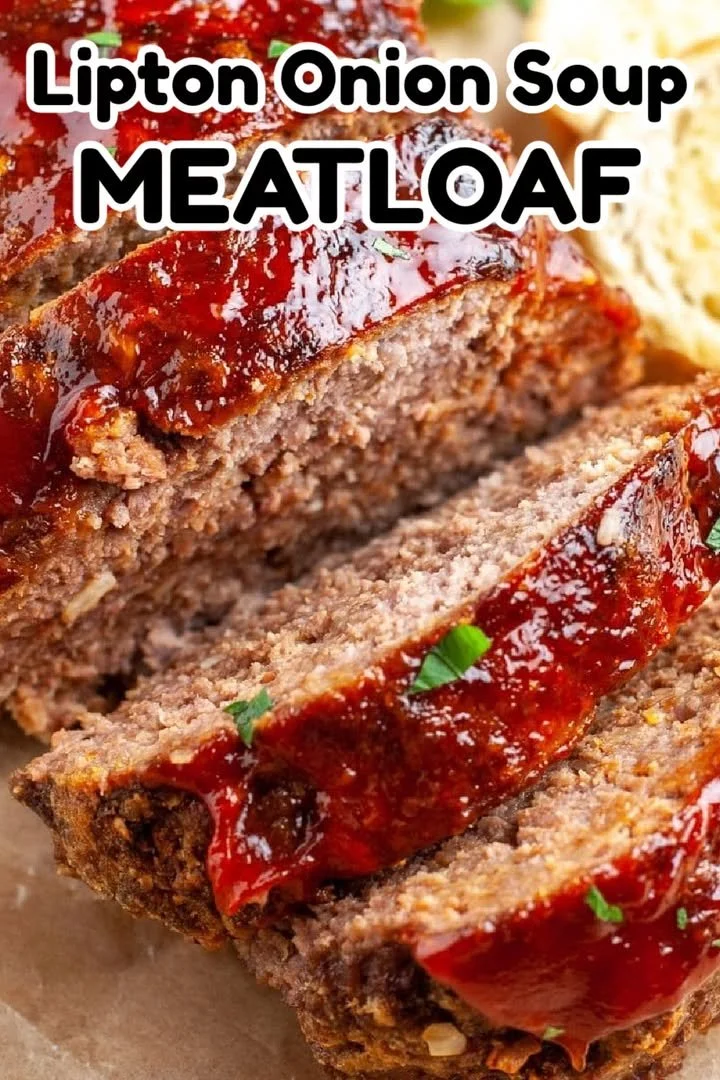 Homemade meatloaf served with mashed potatoes and green beans