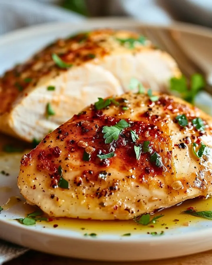 Melt-in-your-mouth chicken breast dish served with vegetables