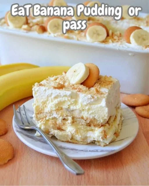 Mini homemade banana pudding dessert cups topping with whipped cream and banana slices
