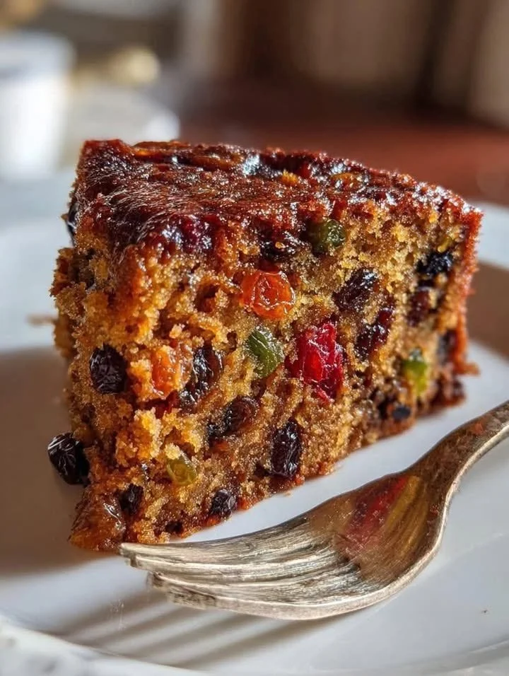 Deliciously moist Christmas fruit cake with rich fruits and spices