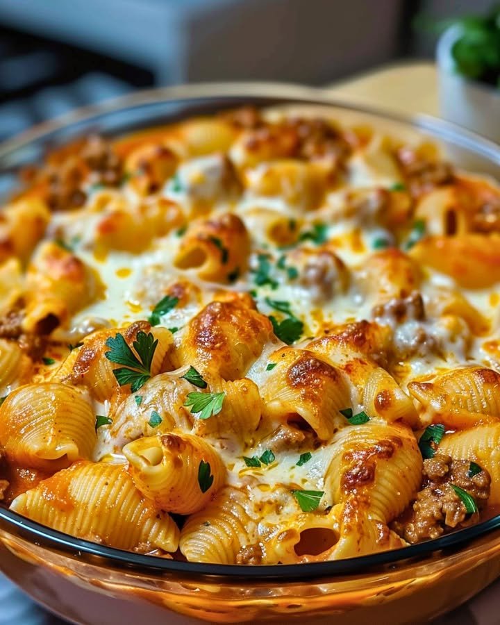 Creamy Beef and Shells