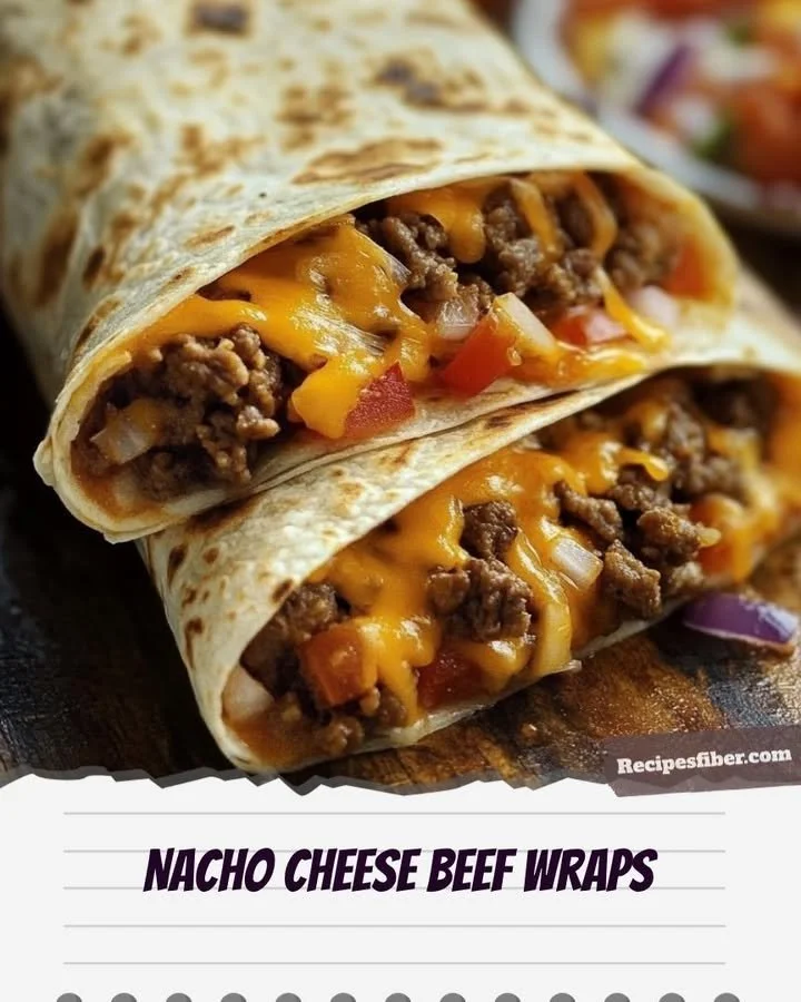 Delicious nacho cheese beef wraps ready to enjoy for a flavorful meal