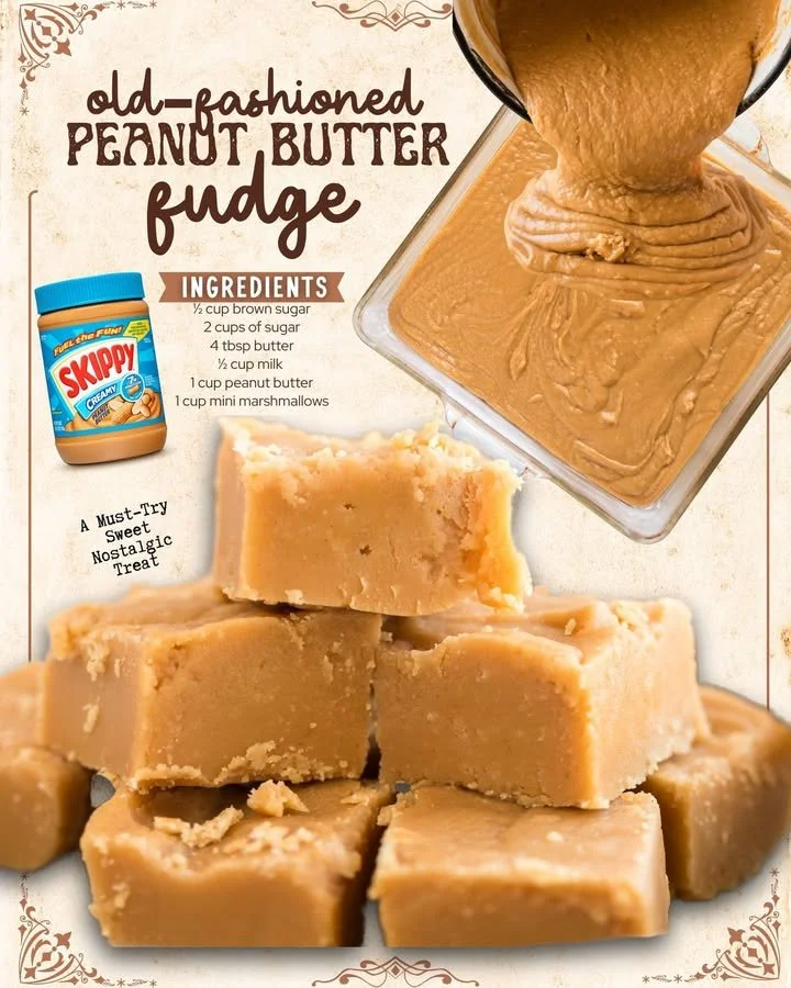 Delicious old fashioned peanut butter fudge in a sweet, creamy texture